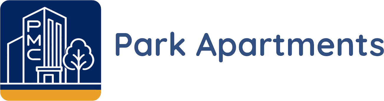 The image is about Park Apartments and features a building with a tree and a recycling symbol.